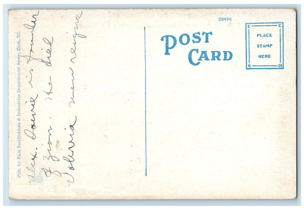 c1910's Interior Of Radiophone Broadcasting Station WCBD Zion IL Radio Postcard