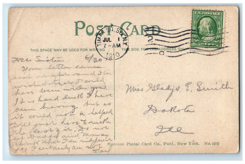 1910 Hudson River Tunnel Curve Times SQ. Sta. New York NY Antique Postcard