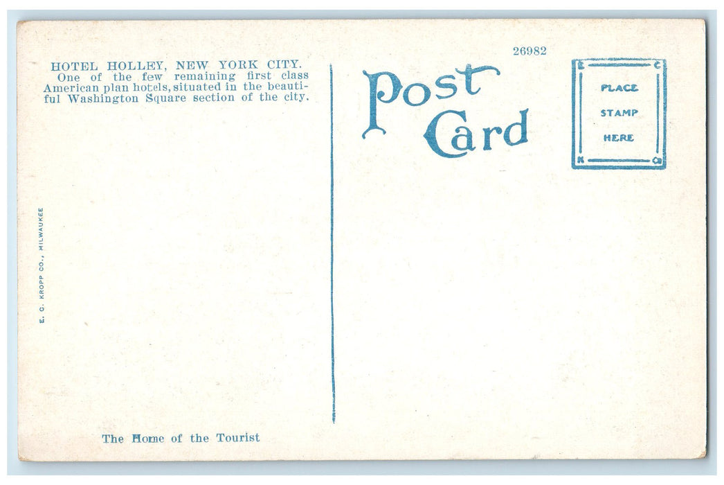 Hotel Holley Washington Square New York City NY Postcard