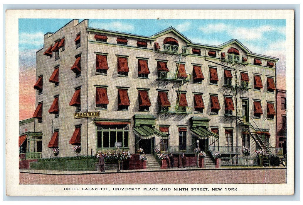 View Of Hotel Lafayette University Place And Ninth Street New York NY Postcard