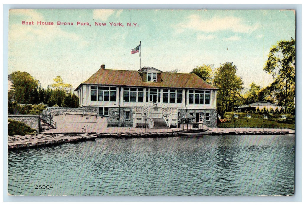 c1910's View Of Boat House Bronx Park New York NY Antique Unposted Postcard