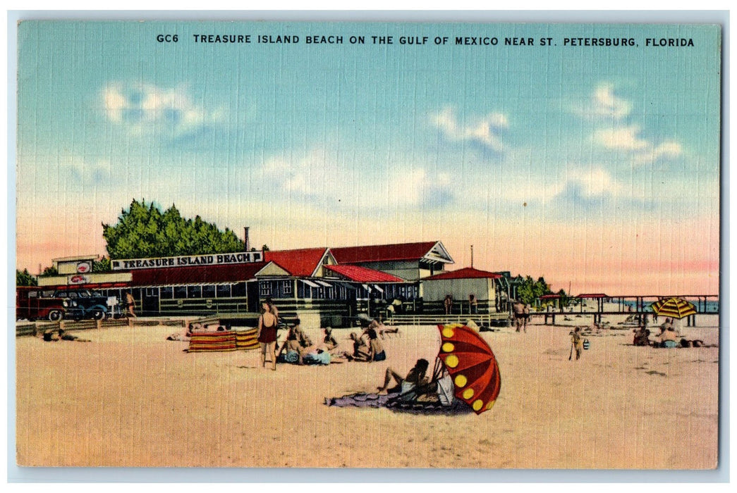 Treasure Island Beach On The Gulf Mexico Near St. Peterburg Florida FL Postcard