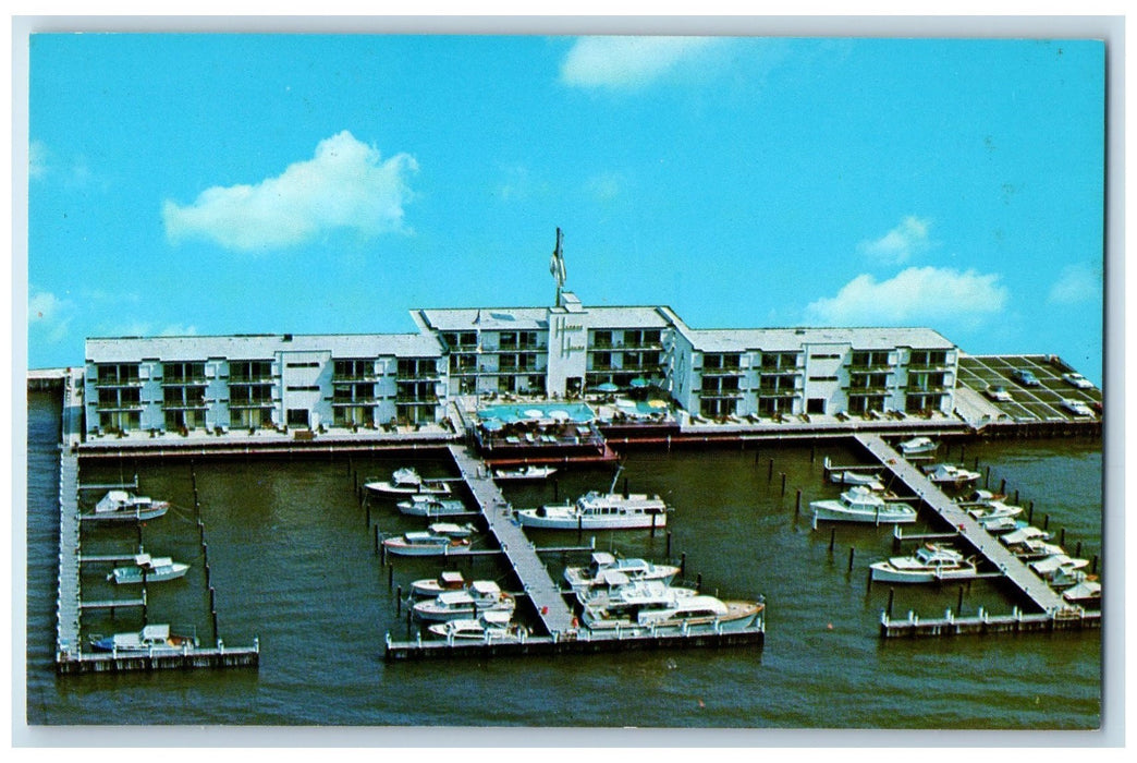 Harbor House Motel & Marina Boat Yacht Scene Ocean City New Jersey NJ Postcard