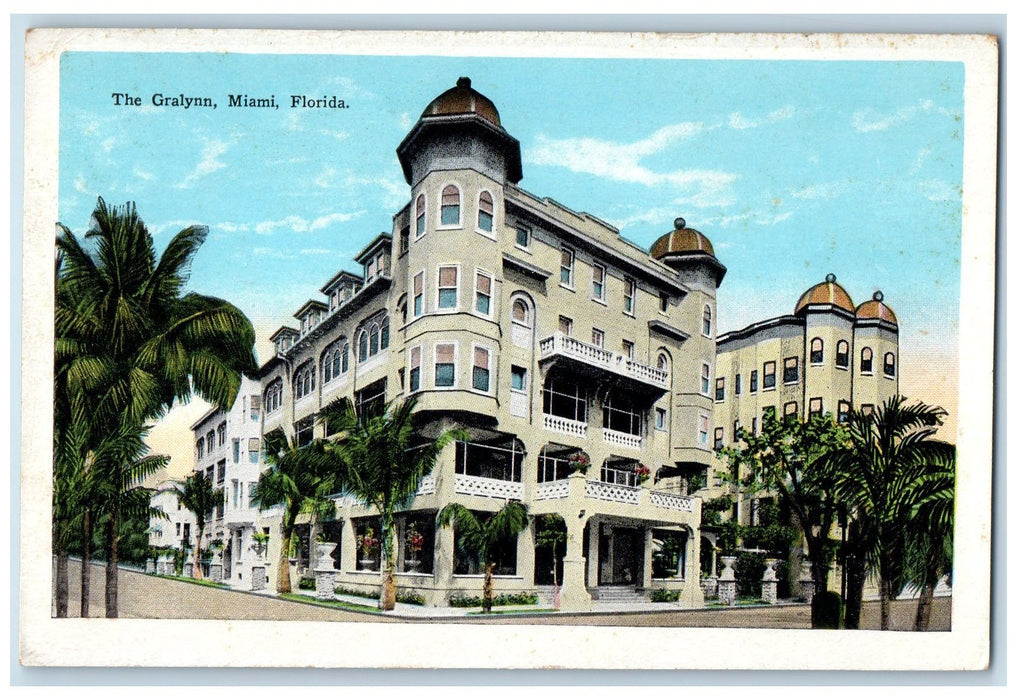 c1910's The Gralynn House Palm Tree Scene Miami Florida FL Antique Postcard