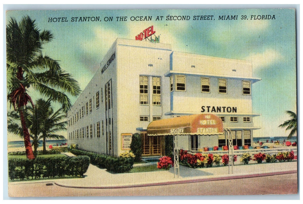 1947 Hotel Stanton On The Ocean At Second Street Miami Beach Florida FL Postcard