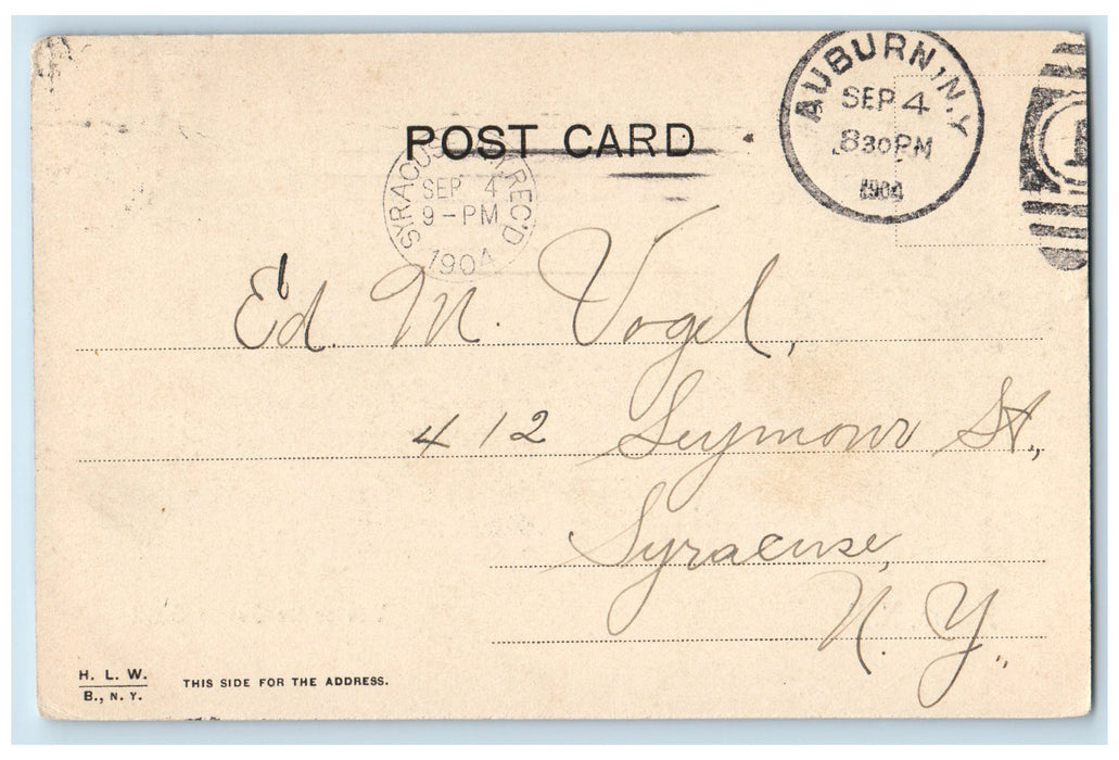 1904 View On Owasco Outlet Scene Auburn New York NY Posted Boats Postcard