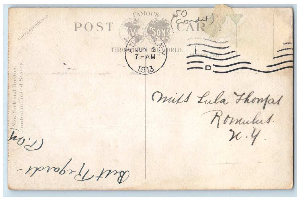 1913 Theological Seminary And Chapel Building Auburn New York NY Posted Postcard