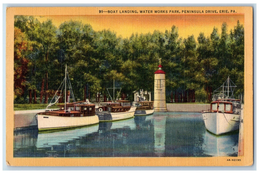 Boat Landing Water Works Parks Peninsula Drive Erie Pennsylvania PA Postcard