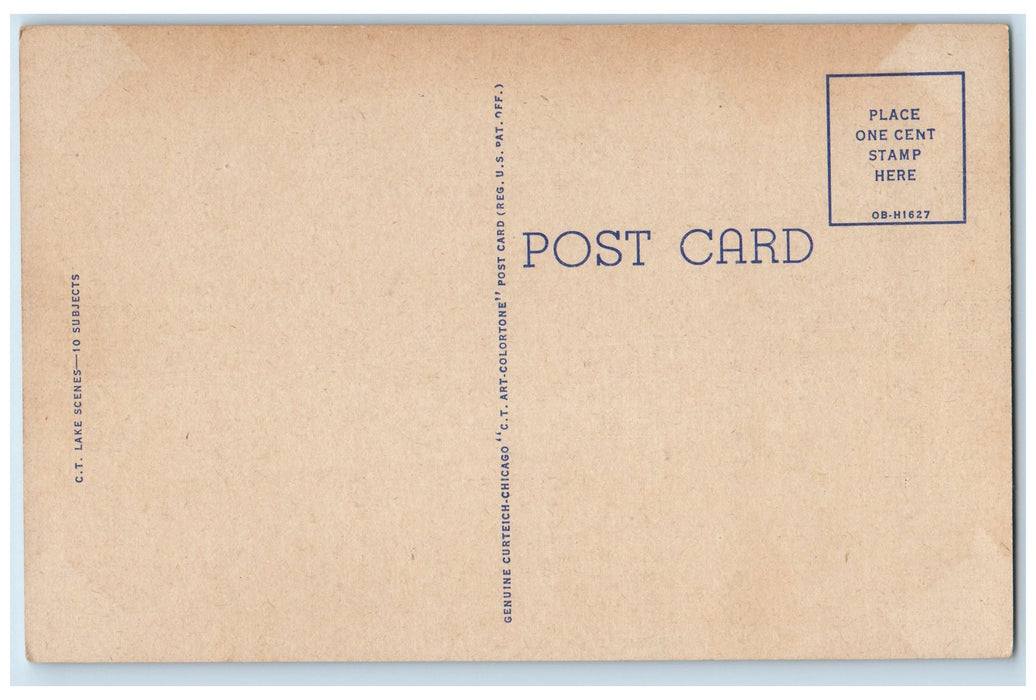 Saginaw Bay Scene Boat Nature Bay City Michigan MI Vintage Unposted Postcard