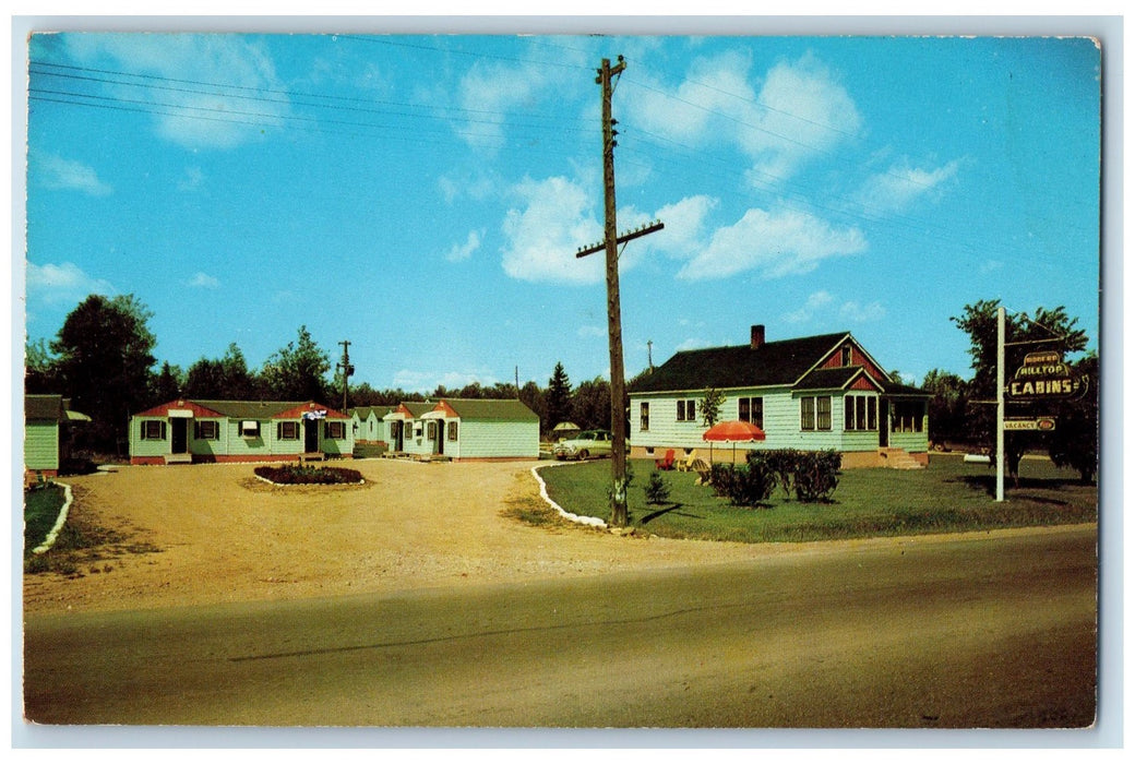 1955 View OF Hilltop Cabins International Falls Minnesota MN Vintage Postcard