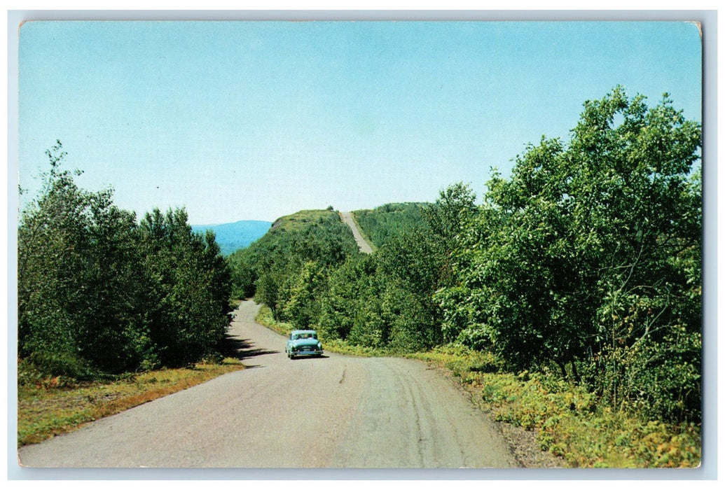 Brockway Mt. Drive West Bluff Car Road Scene Copper Country Michigan MI Postcard