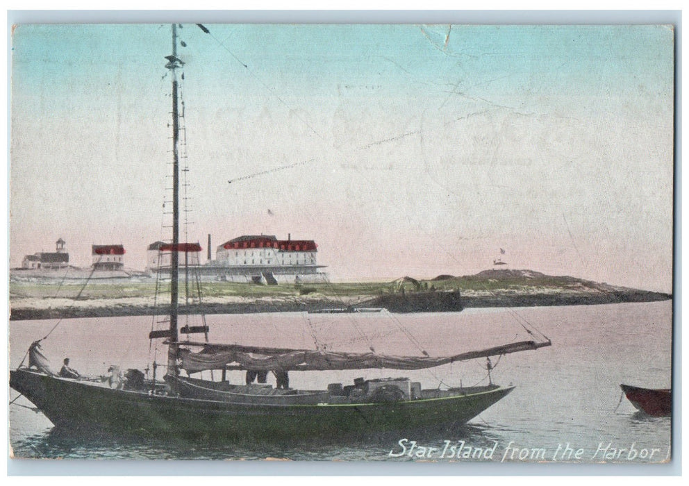 c1910's View Of Star Island From The Harbor Shoals New Hampshire NH Postcard