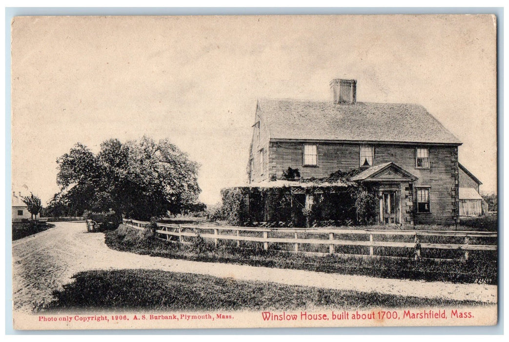 c1910s Winslow House Built About 1700 Marshfield Massachusetts MA Postcard