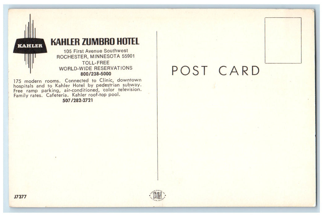 c1910's Kahler Zumbro Hotel Building Rochester Minnesota MN Multiview Postcard