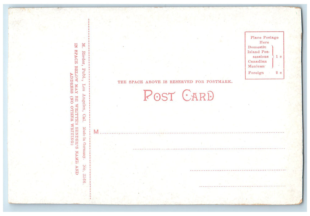 Union High School Building Panoramic View Redlands California CA Postcard