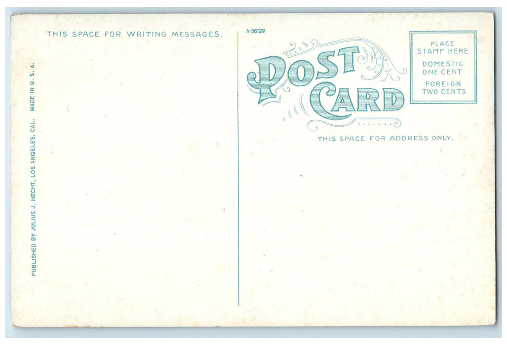 c1910's High School Building Car Road Exterior Redlands California CA Postcard