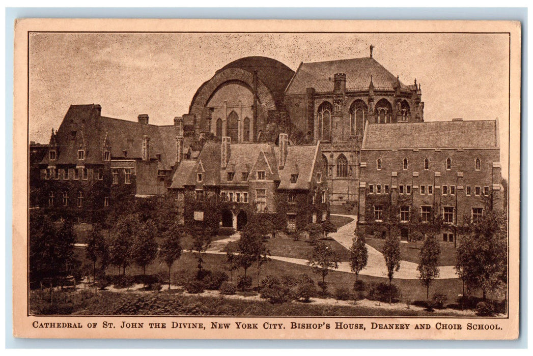 Cathedral Of St. John The Divine Bishop's House New York City NY Postcard