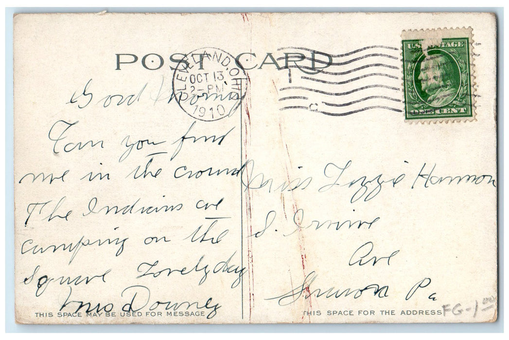 1910 Public Square Building Cars Street View Cleaveland Ohio OH Antique Postcard