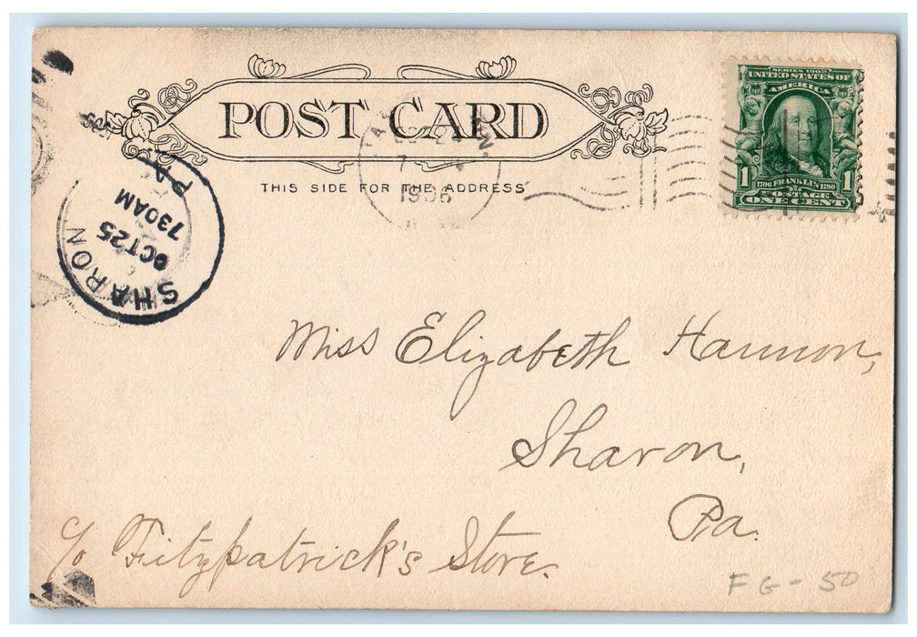 1906 Catholic Church Exterior Scene Jamestown New York NY Antique Postcard