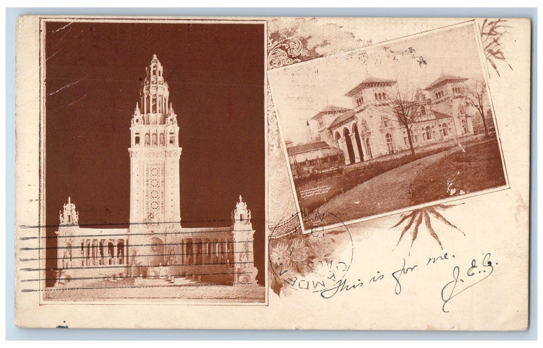 c1905 Pan American Exposition Buffalo New York NY Antique Dual View Postcard