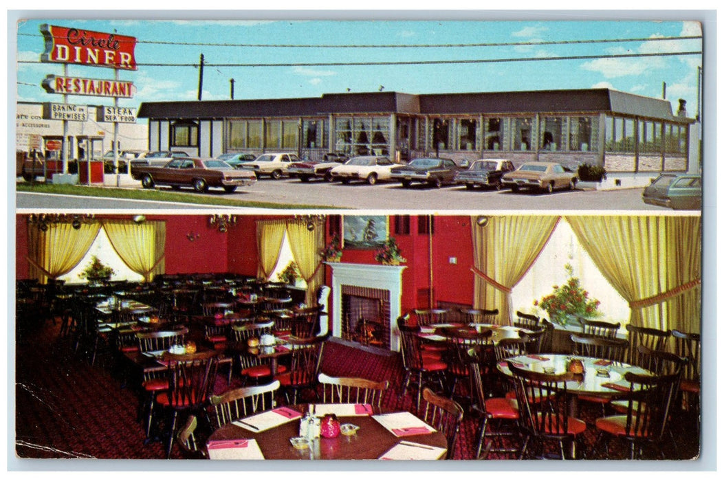 Circle Dinner And Restaurant Flemington New Jersey NJ Vintage Dual View Postcard