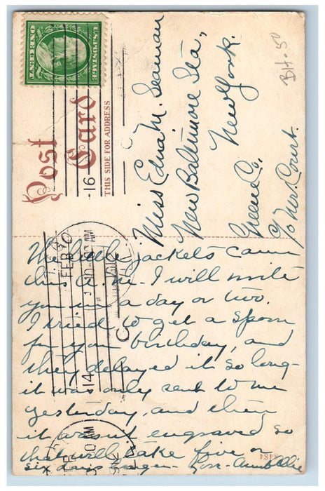 1912 Weiland's Greenhouse Garden Flowers Scene New Castle Indiana IN Postcard