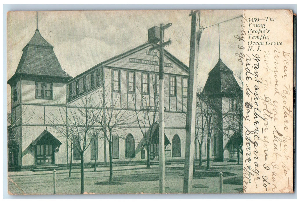 c1910's The Young People's Temple Building Ocean Grove New Jersey NJ Postcard