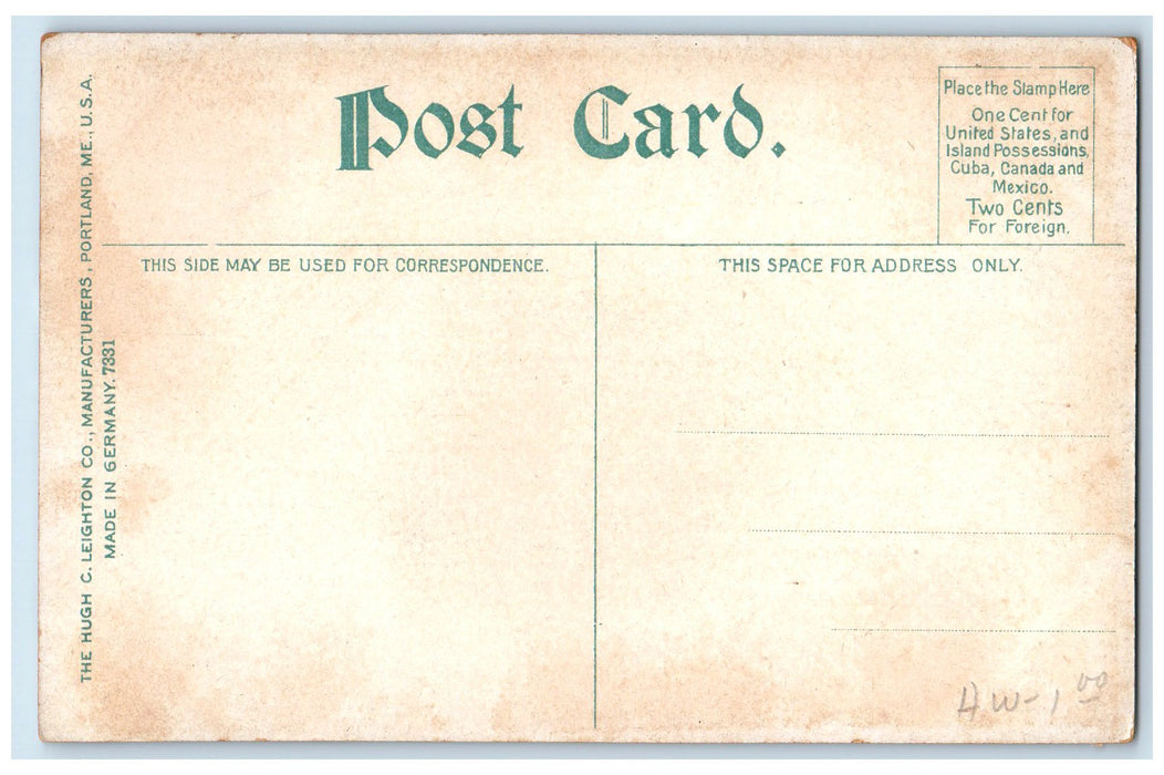 c1910's Long Branch Station B.N.J Broadway Church Scene New Jersey NJ Postcard