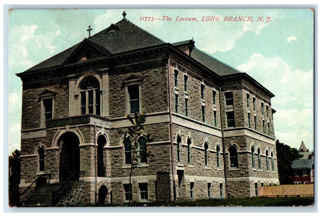 c1910's The Lyceum Building Exterior Long Branch New Jersey NJ Antique Postcard