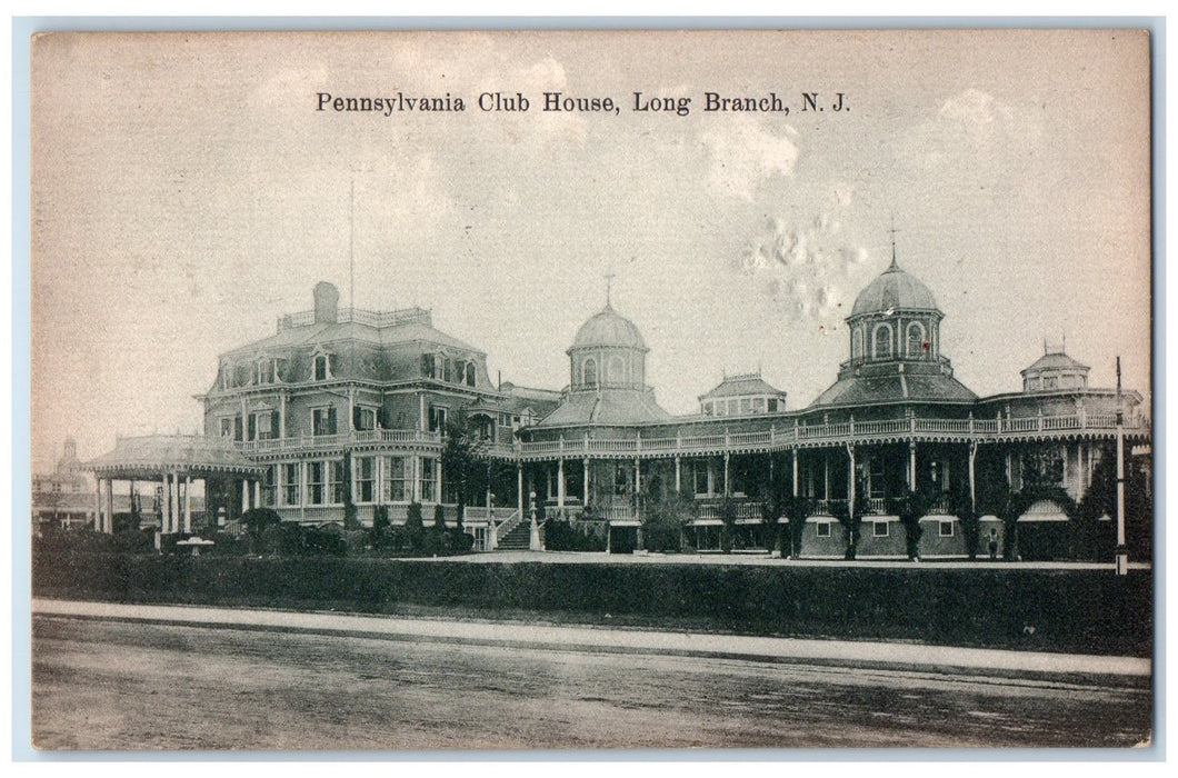 1908 Pennsylvania Club House Mansion Long Branch New Jersey NJ Antique Postcard