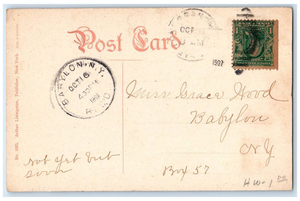 1907 Asbury M.E Church Exterior Scene North Long Branch New Jersey NJ Postcard