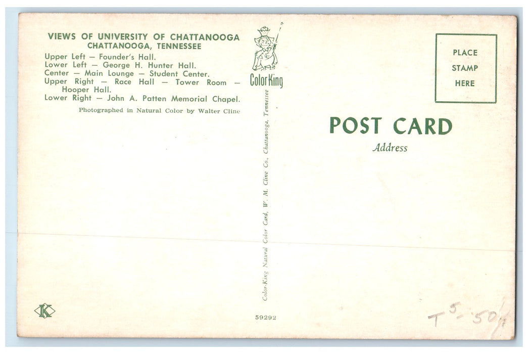 Views Of University Of Chattanooga Tennessee TN Multiview Vintage Postcard