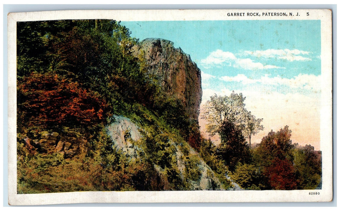 Scenic View Of Garret Rock Trees Nature Paterson New Jersey NJ Vintage Postcard