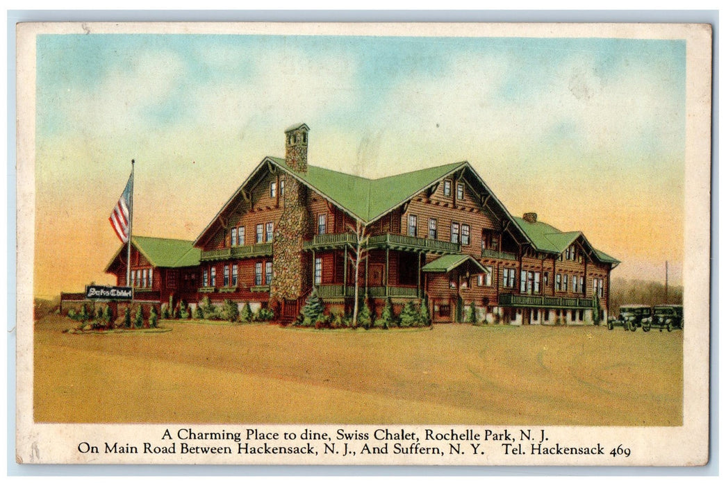 c1910's Swiss Chalet Restaurant Rochelle Park New Jersey NJ Antique Postcard