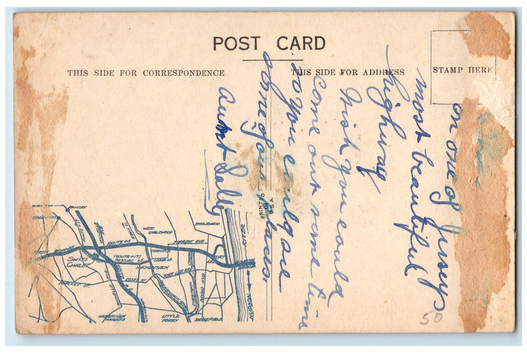 c1910's Swiss Chalet Restaurant Rochelle Park New Jersey NJ Antique Postcard