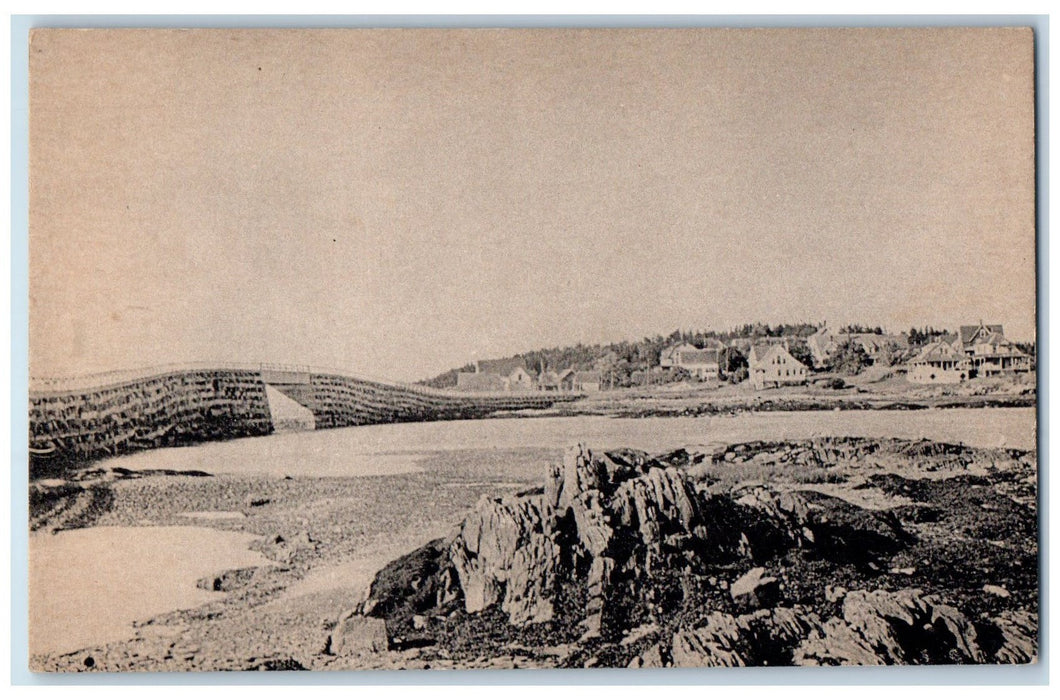 View Of Cobble Bridge Between Bailey Island And Orr's Island Maine ME Postcard