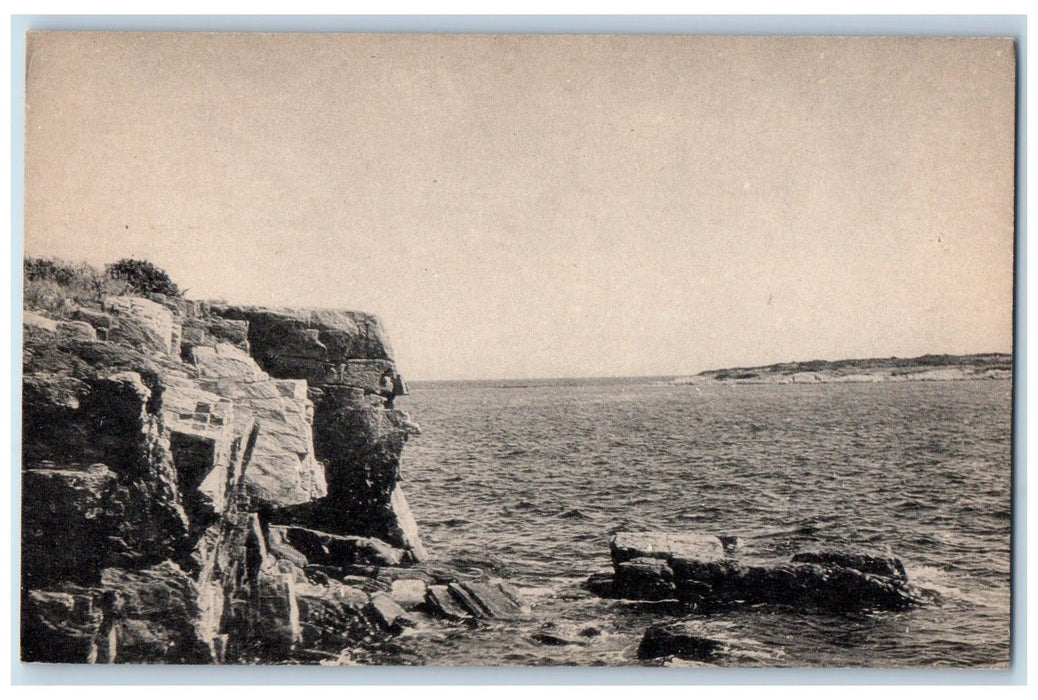 The Old Man Bailey, Rocks Ocean Scene Bailey Island Maine ME Vintage Postcard