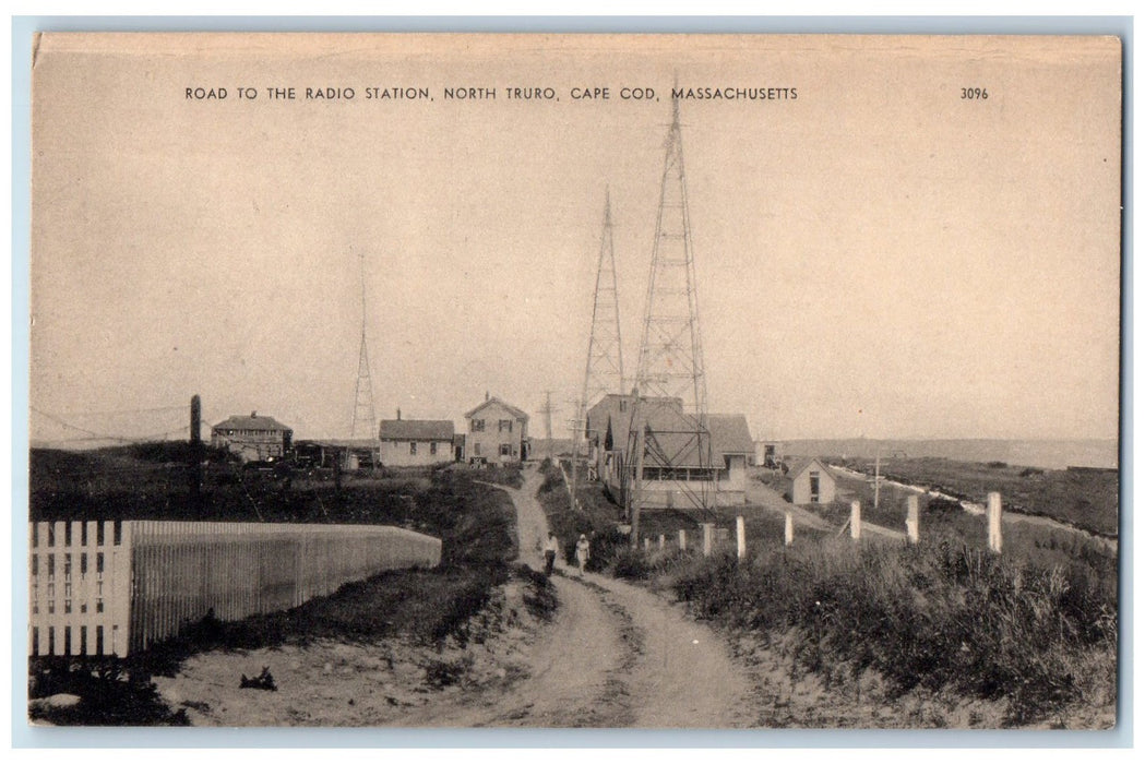 c1910's Road To The Radio Station North Truro Cape Cod Massachusetts MA Postcard