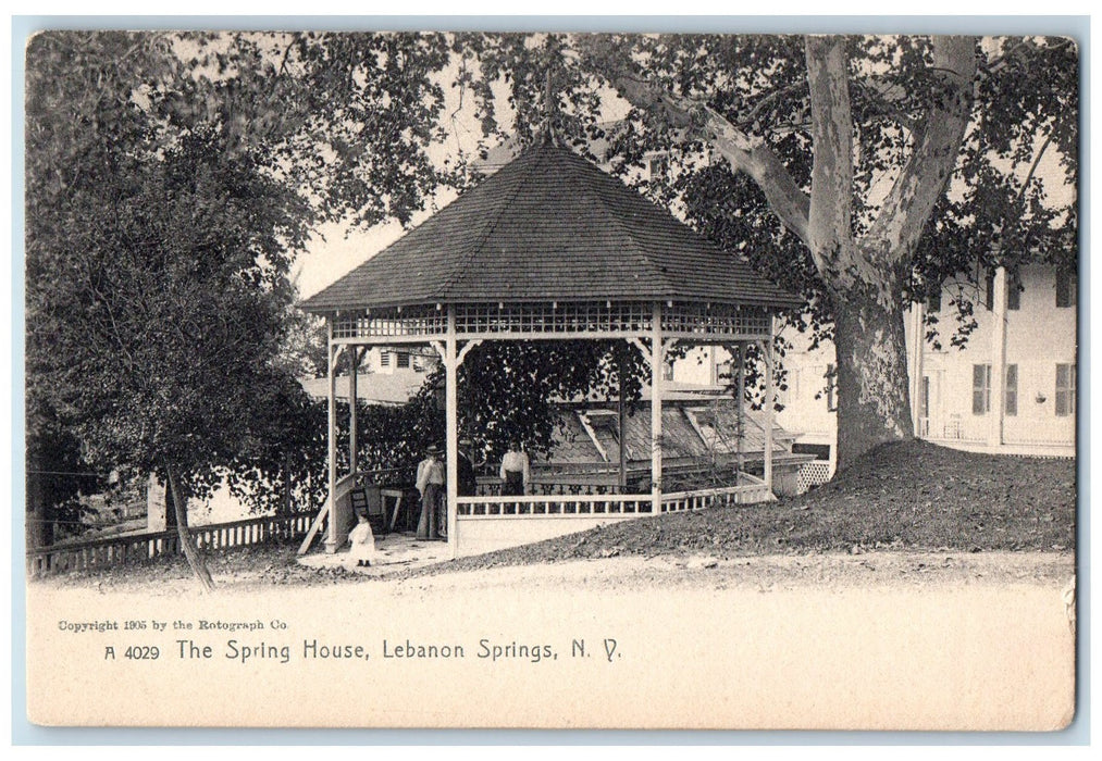 1903 View Of The Spring House Lebanon Springs New York NY Antique Postcard