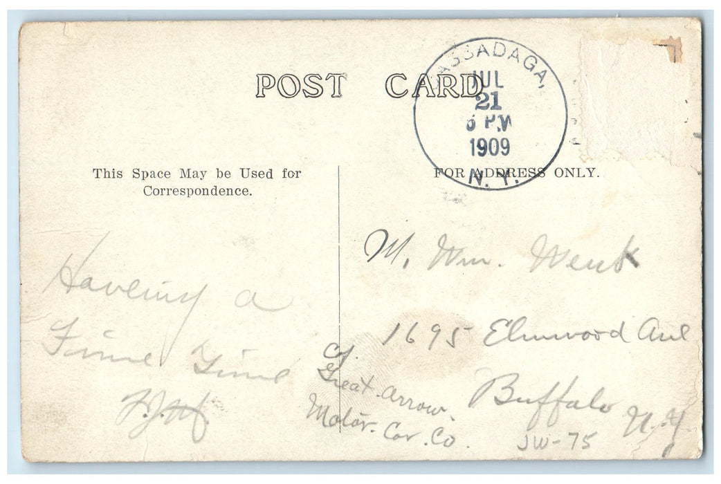 1909 Looking East From Main Street Dirt Road View Cassadaga New York NY Postcard