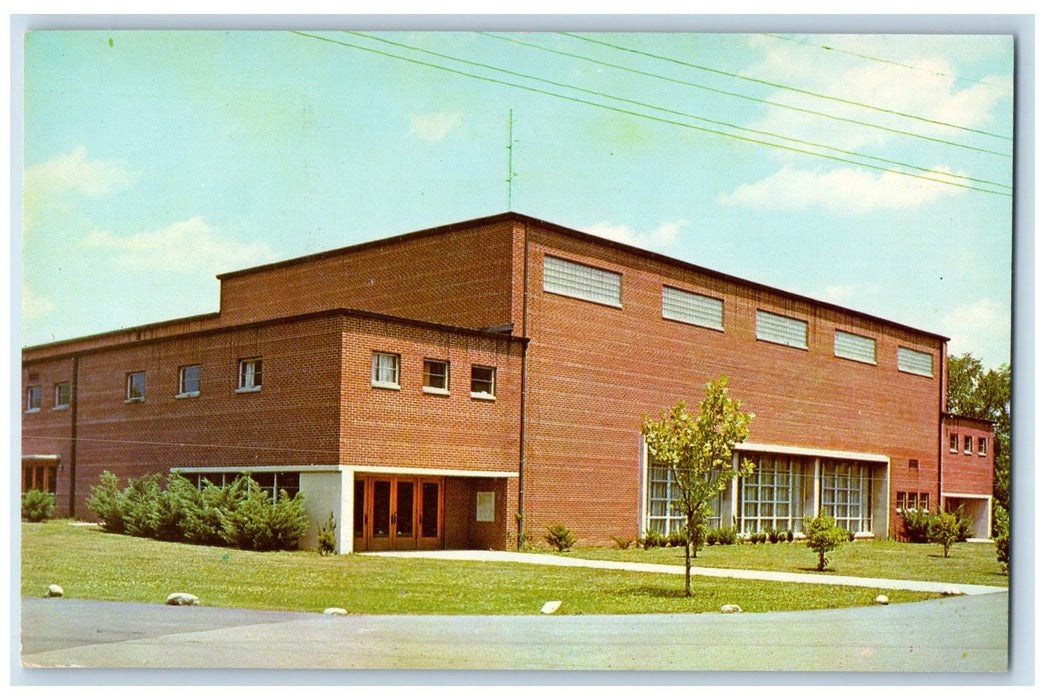 Founder's Hall Gymnasium Snack Bar Bluffton Mennonite College Ohio OH Postcard