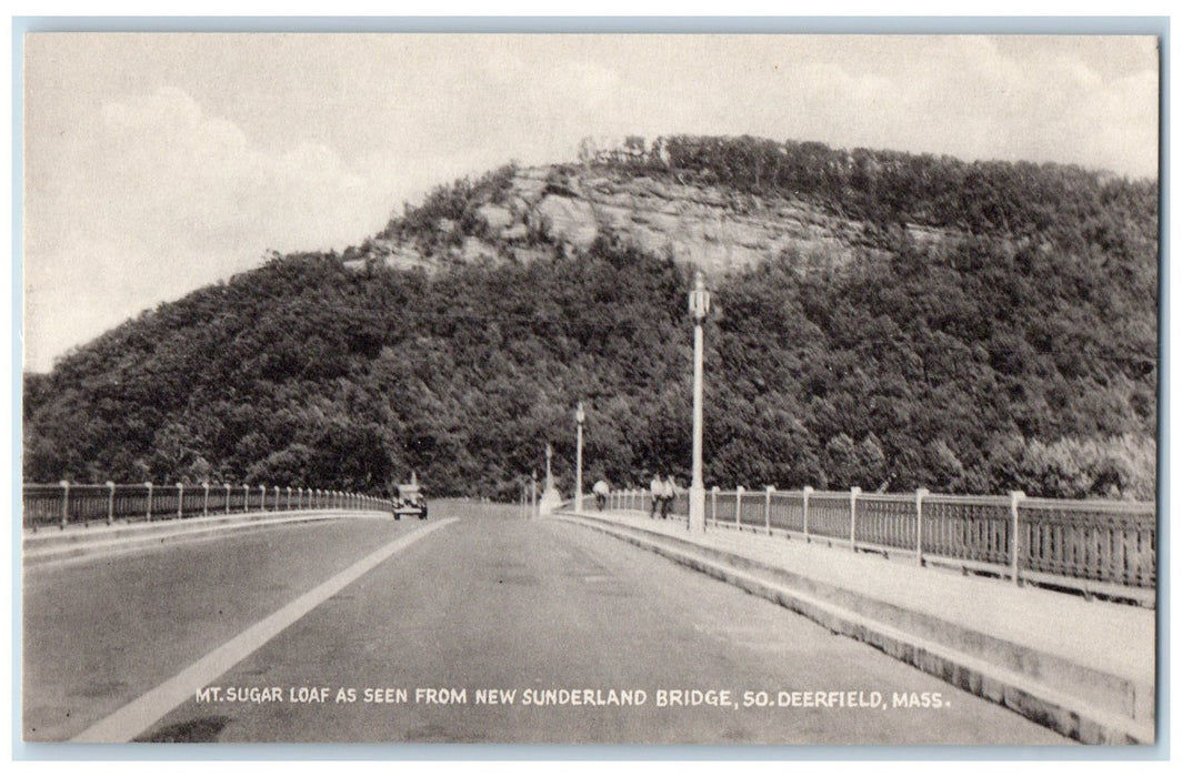 Mt. Sugar Loaf As Seen From New Sunderland Bridge Deerfield MA Vintage Postcard
