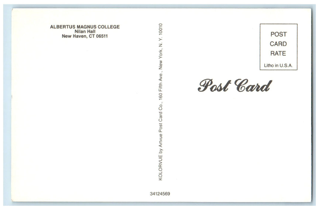 Albertus Magnus College Nilan Hall Exterior New Haven Connecticut CT Postcard