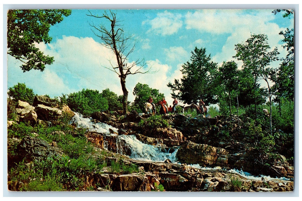 1971 Little Otter Falls Horsemen Nature Cherokee Village Arkansas AR Postcard