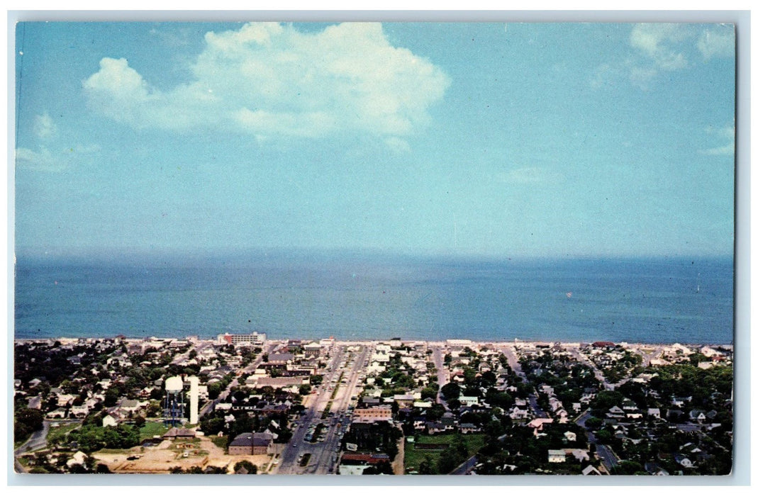 Helicopter View Business District Rehoboth Beach Delaware DE Vintage Postcard