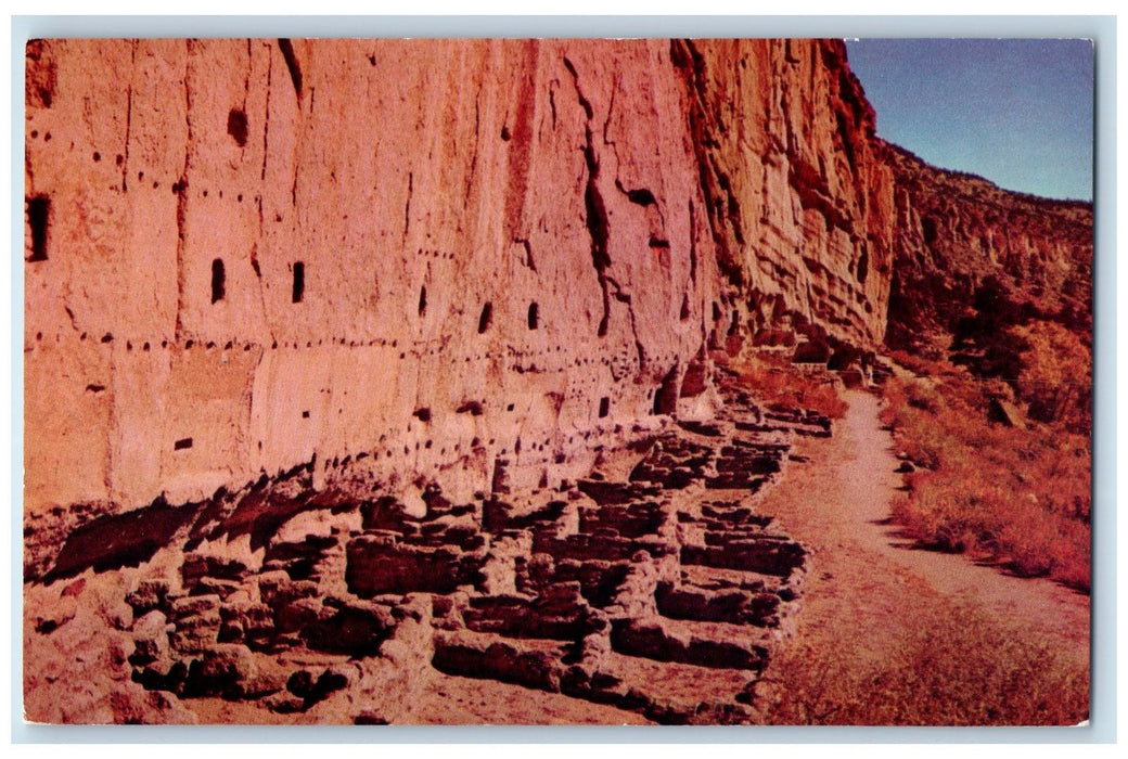 Long House Of Bandelier Northern Frijoles Canyon New Mexico NM Vintage Postcard