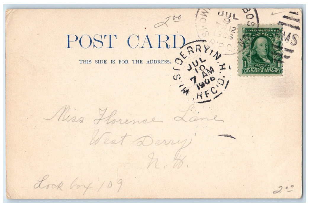 1906 Town Hall Exterior Scene Roadside Exeter New Hampshire NH Antique Postcard