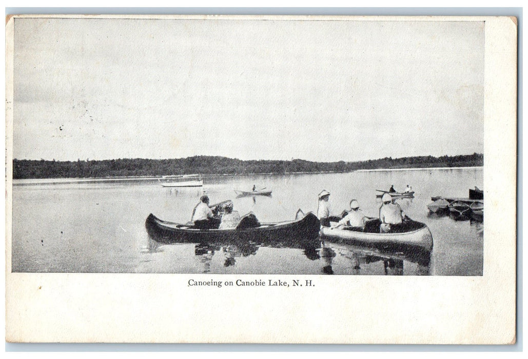 1906 Canoeing Scene On Canobie Lake Derry New Hampshire NH Antique Postcard