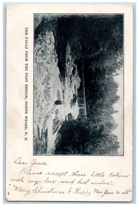 c1905 The Falls From The Foot Bridge North Weare New Hampshire NH Postcard