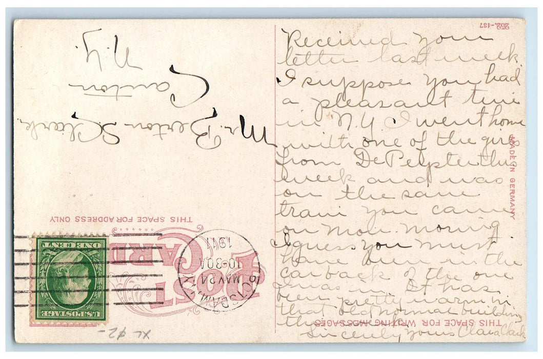 1911 Administration Building State Hospital Ogdensburg Potsdam NY Postcard
